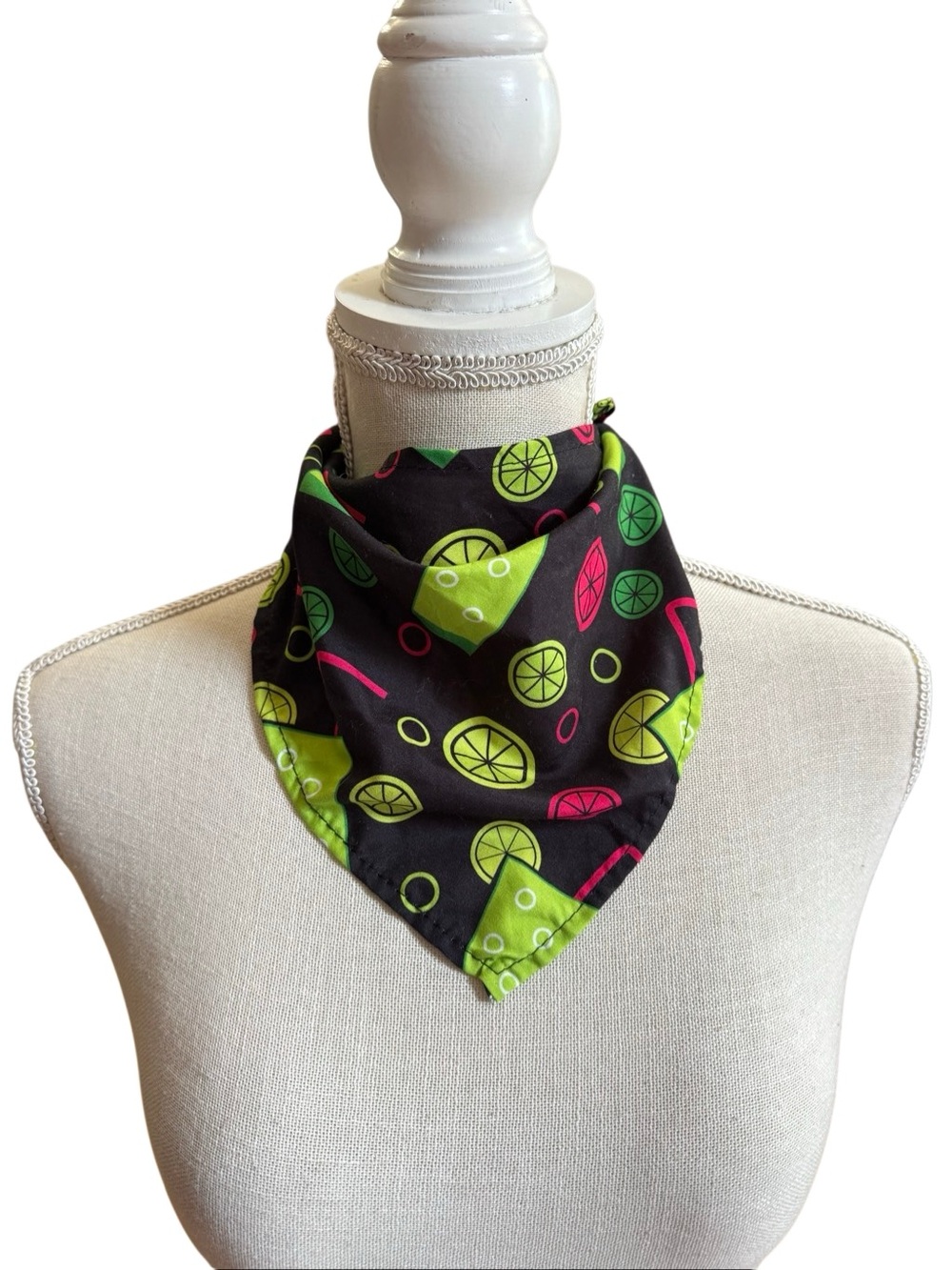 Decorative Colorful Limeaid Glasses and Citrus Slices Printed Bandana